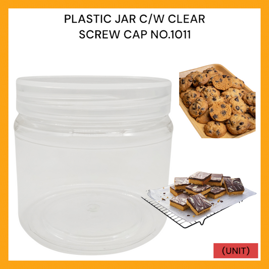 PLASTIC JAR C/W CLEAR SCREW CAP NO.1011 PER UNIT