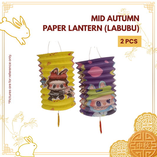 MID AUTUMN PAPER LANTERN (LABUBU)+HANDLE 2PCS-PKT-R