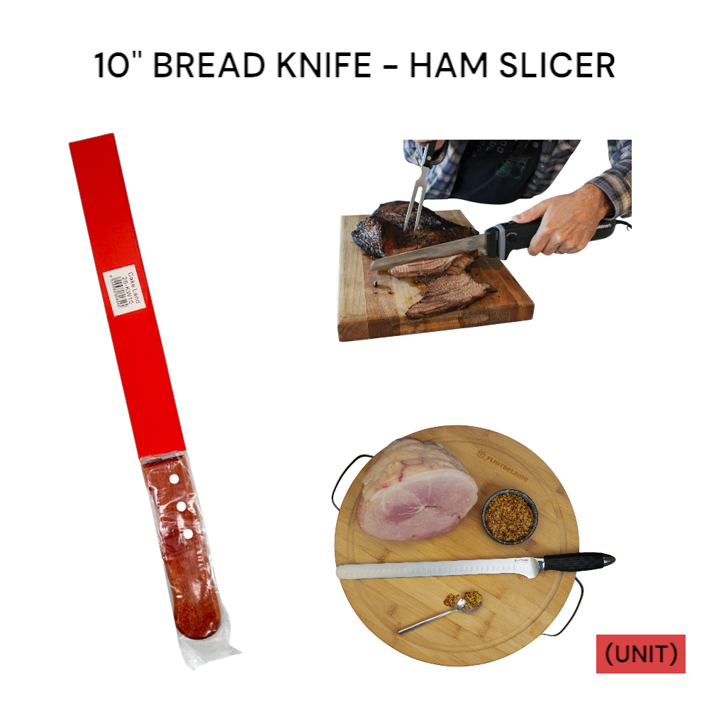 10" STAINLESS STEEL BREAD KNIFE (HAM SLICER)