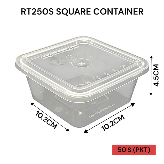 RT250S SQUARE CONTAINER 50PCS PER PKT