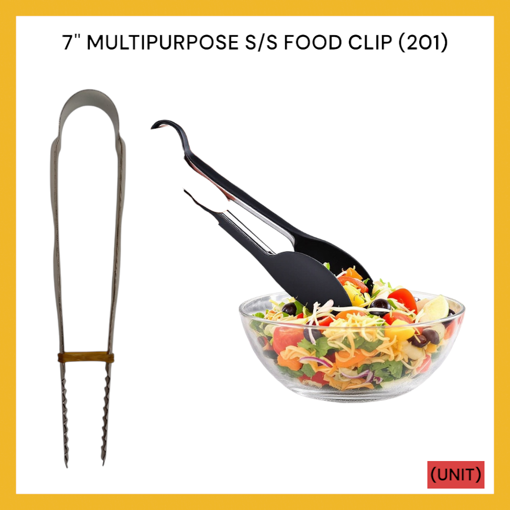 7" MULTIPURPOSE S/S FOOD CLIP (201) PER UNIT