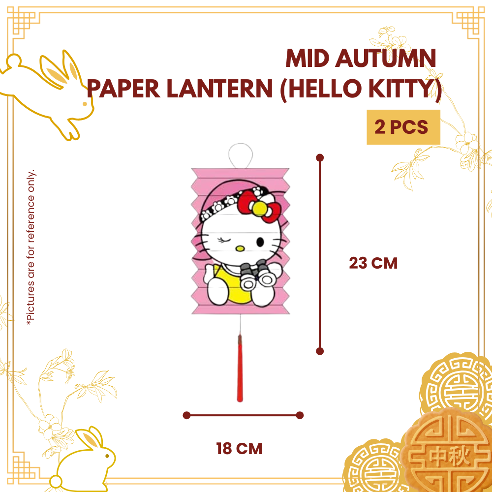 MID AUTUMN PAPER LANTERN (HELLO KITTY)+HANDLE 2PCS-PKT-R