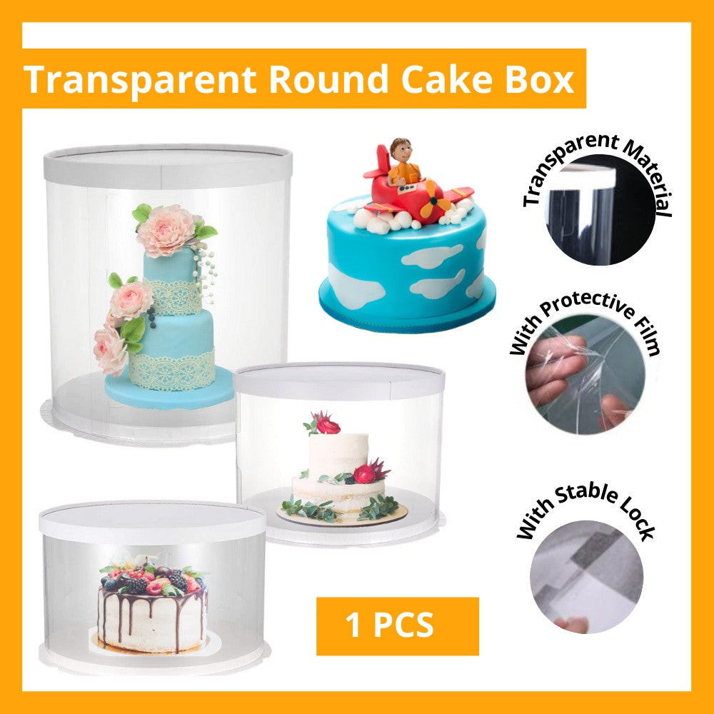 (1PCS) Transparent Round Cake Box- Various Size