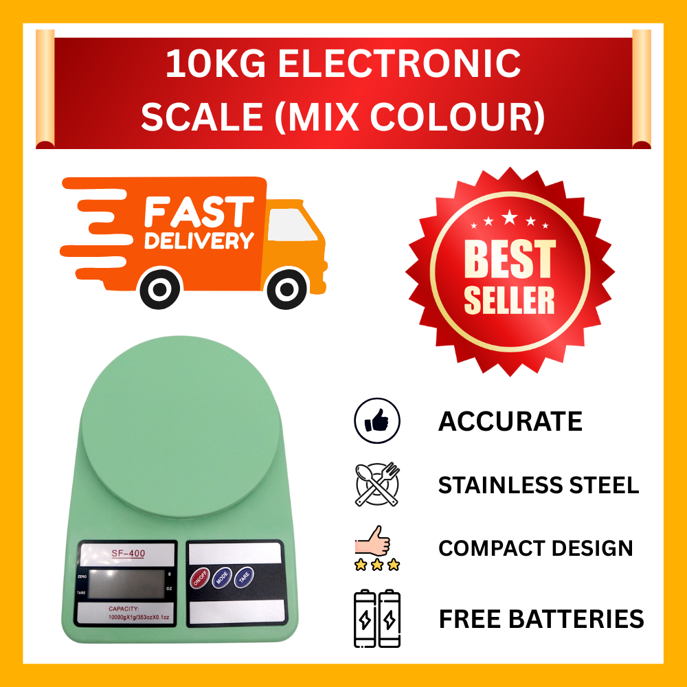 10KG ELECTRONIC SCALE WITH MIX COLOUR (SF-400)