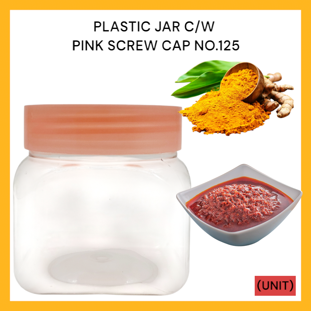 PLASTIC JAR C/W PINK SCREW CAP NO.125 PER UNIT