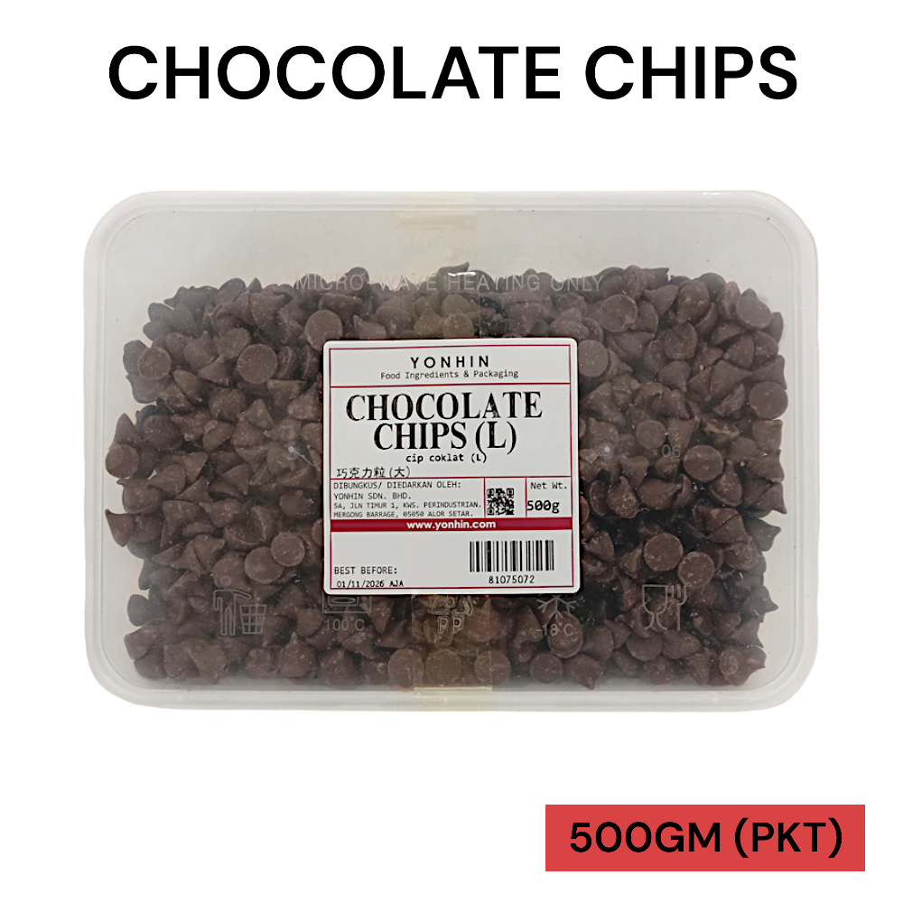 CHOCOLATE CHIPS (LARGE) 500GM PER PKT