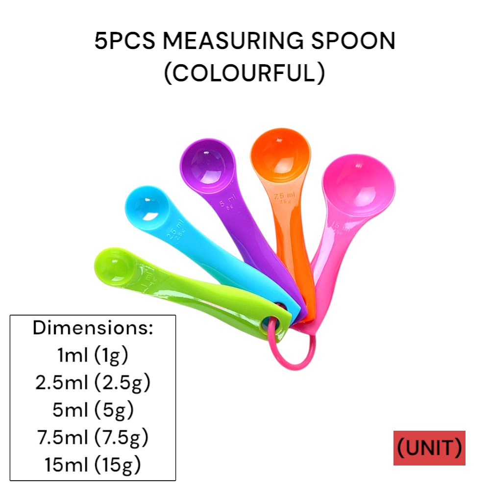 5PCS MEASURING SPOON (COLOURFUL) (AY1) PER UNIT