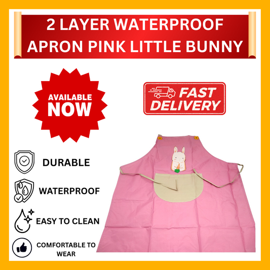 PINK LITTLE BUNNY 2-LAYER WATERPROOF FASHION APRON
