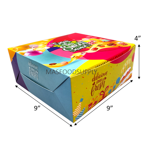 200Pcs Per Bundle Colourful 9 Inch Cake Box