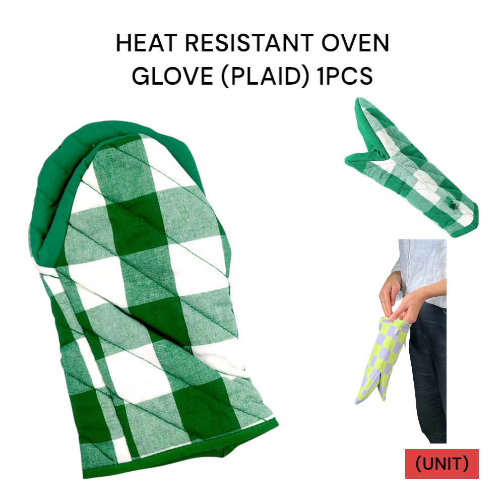 1PCS PLAID HEAT RESISTANT OVEN GLOVE