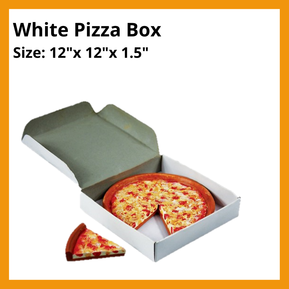 Pizza Box (100pcs) 12Inches White Square Box Pizza Box, Desserts /Kotak Segi Empat Sama untuk Pizza, Kuih- Muih