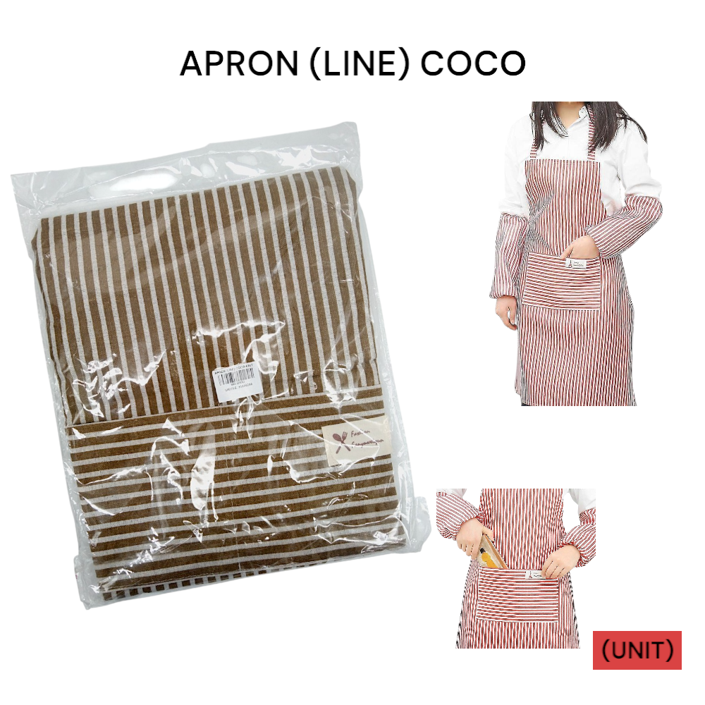 APRON WITH COCO LINE PATTERN (READY STOCK)
