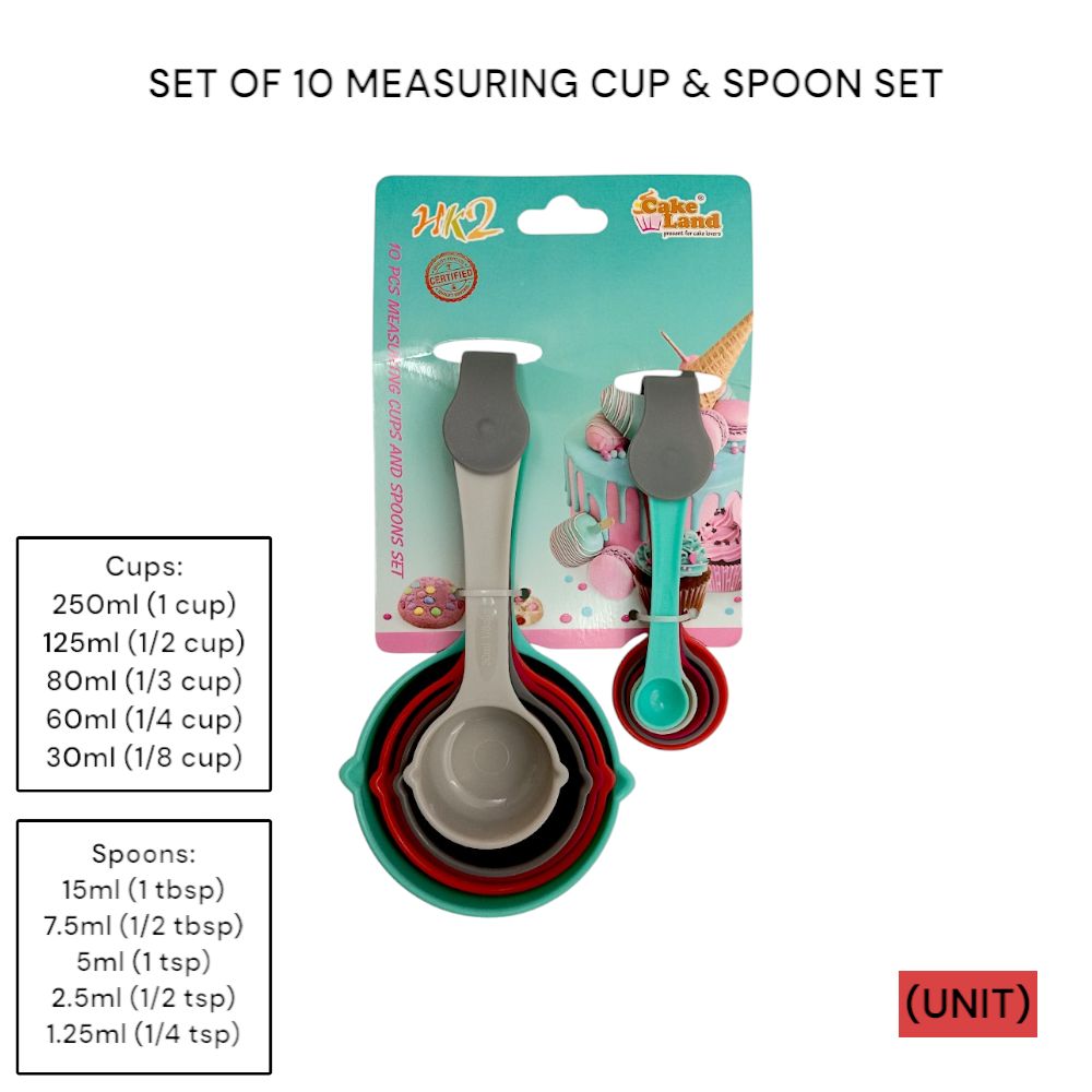 SET OF 10 MEASURING CUP & SPOON SET PER UNIT