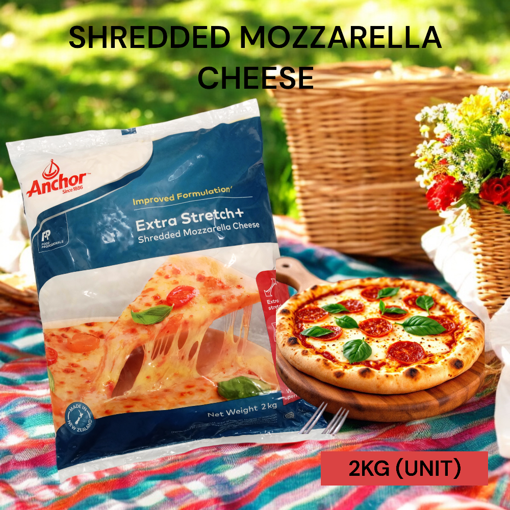 ANCHOR SHREDDED MOZZARELLA CHEESE (EXTRA STRETCH) 2KG PER UNIT