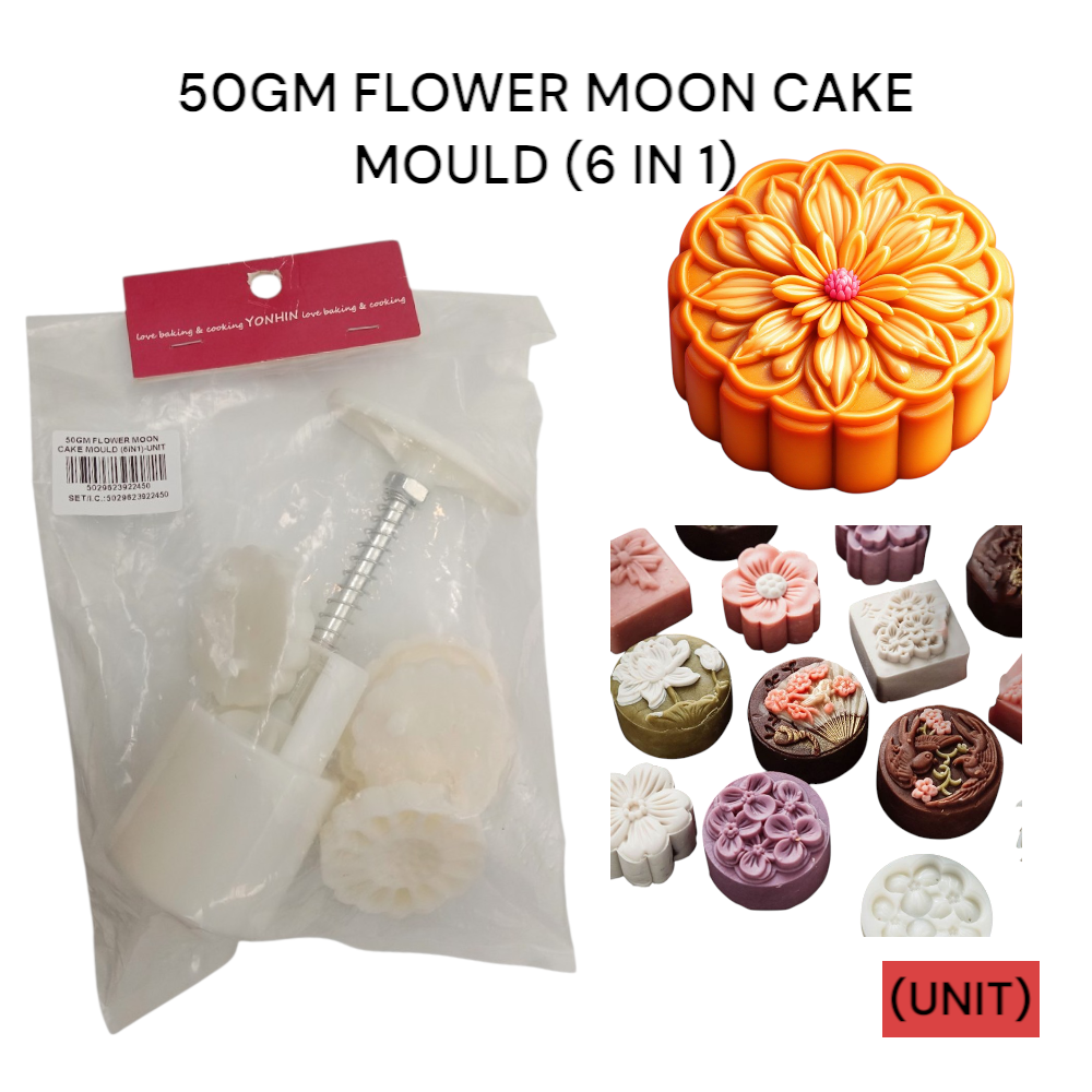 50GM FLOWER MOON CAKE MOULD (6IN1) PER UNIT