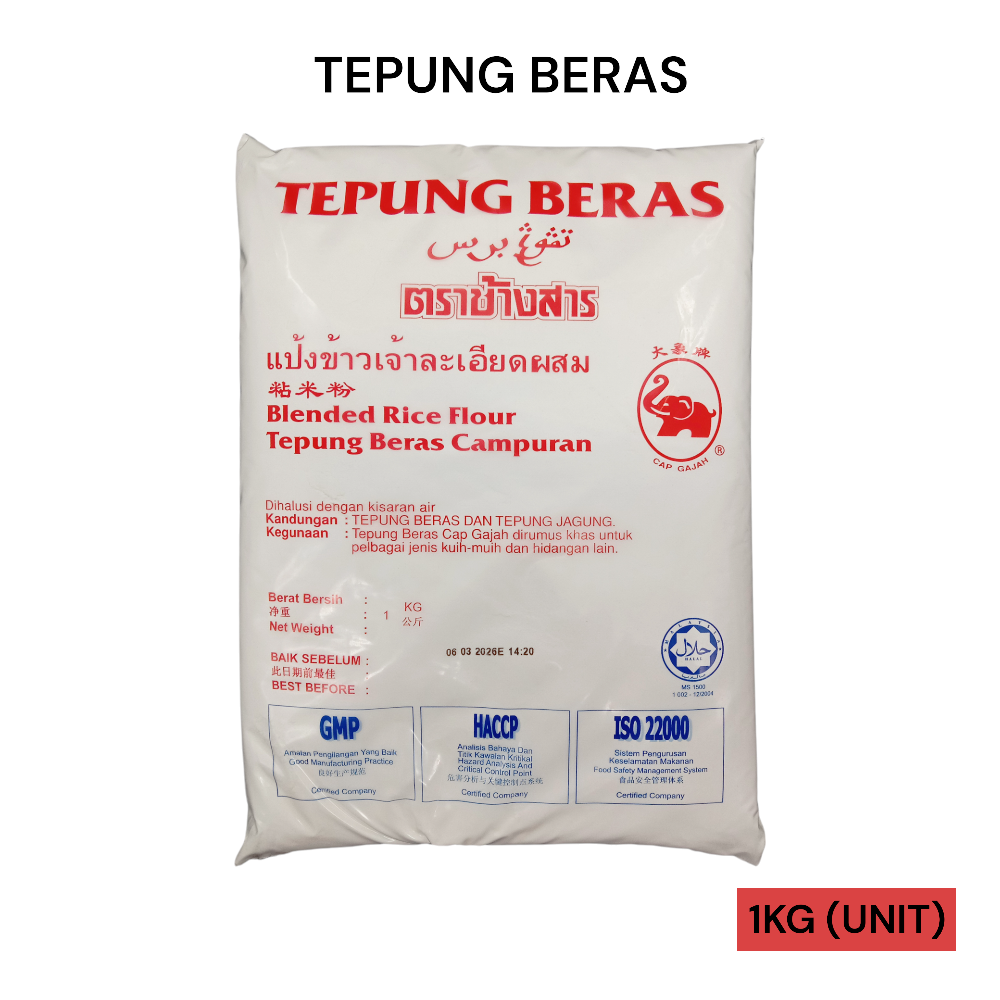 TEPUNG BERAS CAP GAJAH 1KG PER UNIT