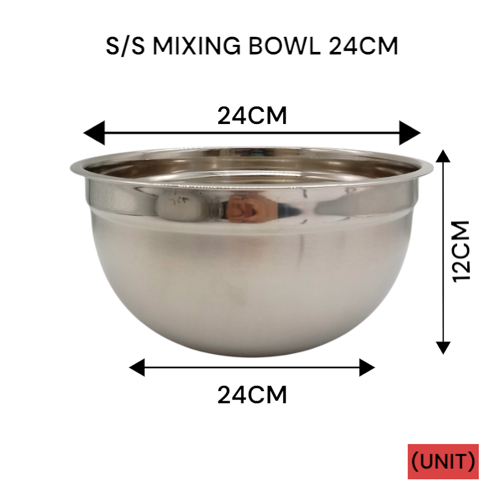 S/S MIXING BOWL 24CM (KE008) PER UNIT