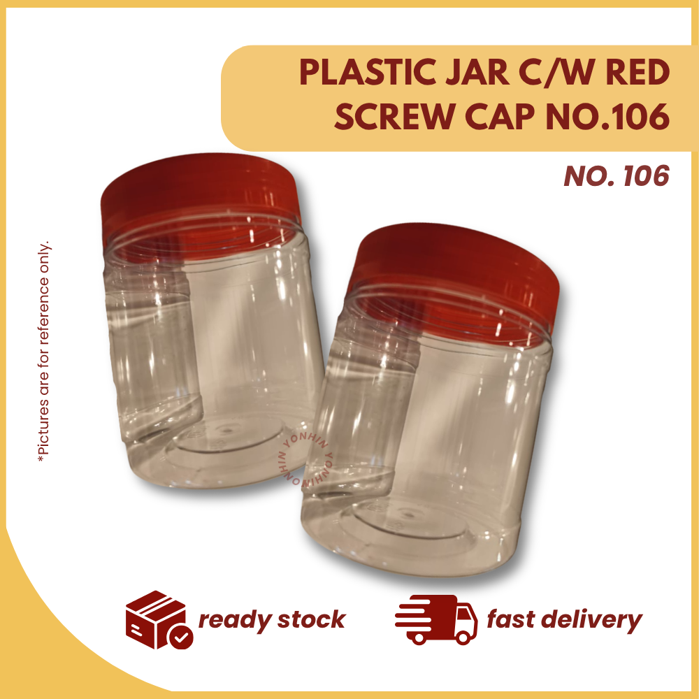 PLASTIC JAR C/W RED SCREW CAP NO.106 PER UNIT
