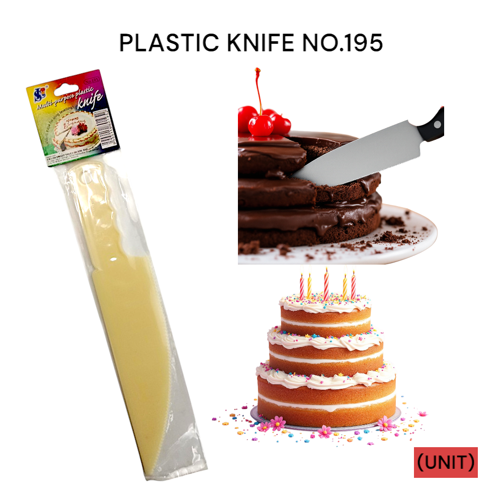 PLASTIC CAKE KNIFE NO.195 PER UNIT