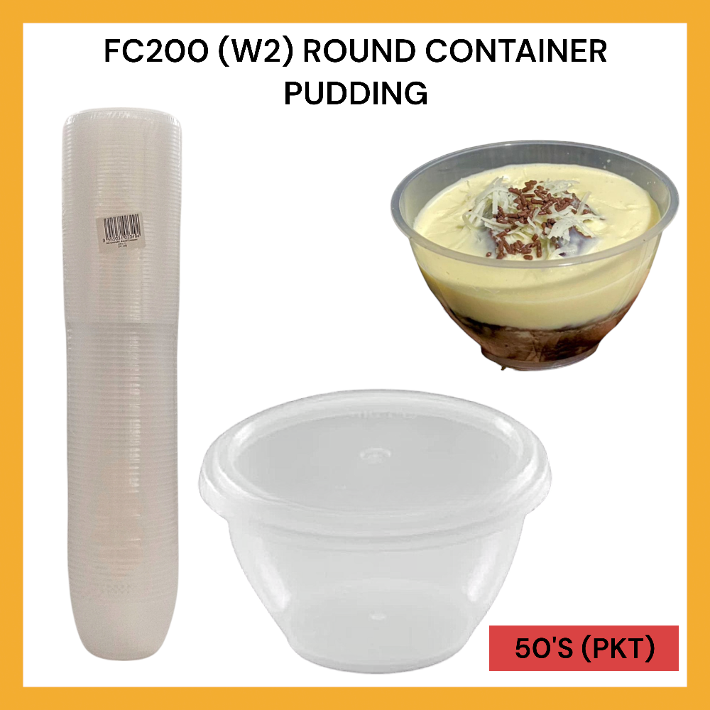 FC200(W2) ROUND CONTAINER PUDDING PER PKT-50'S