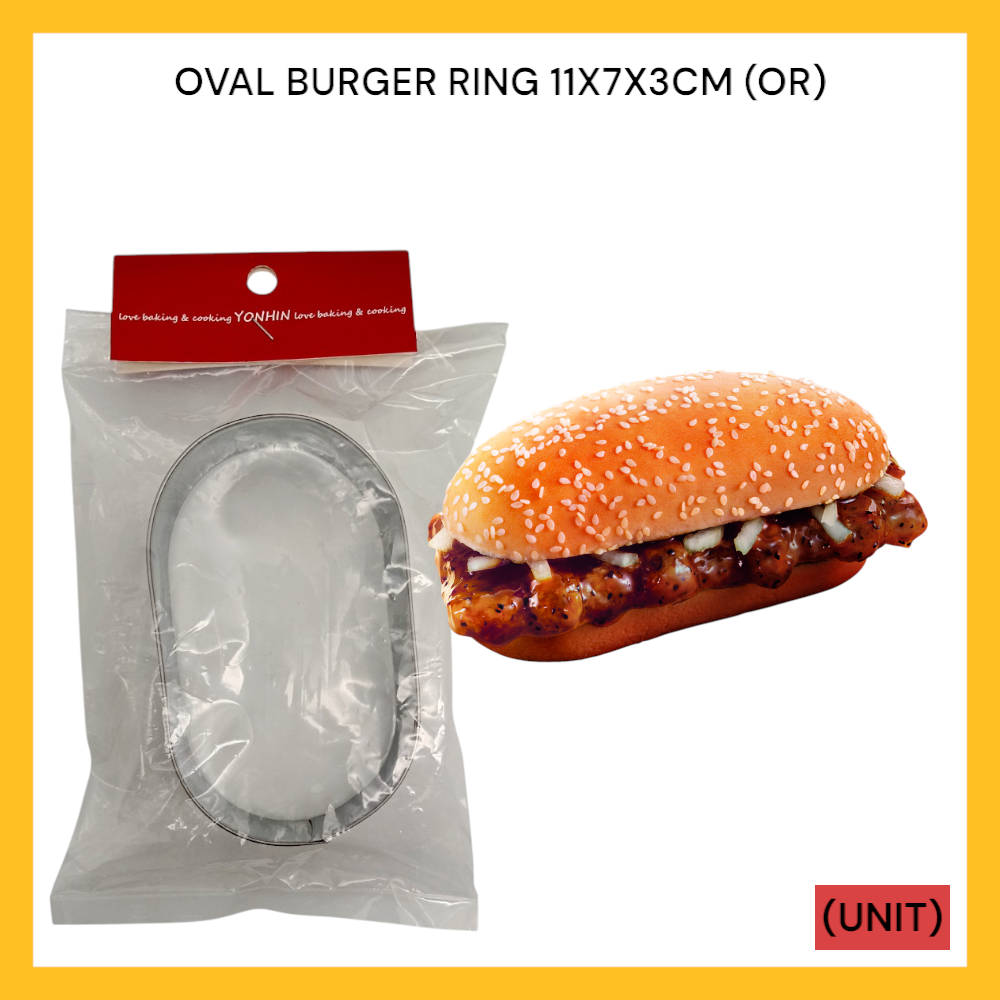 OVAL BURGER RING 11X7X3CM (OR) PER UNIT