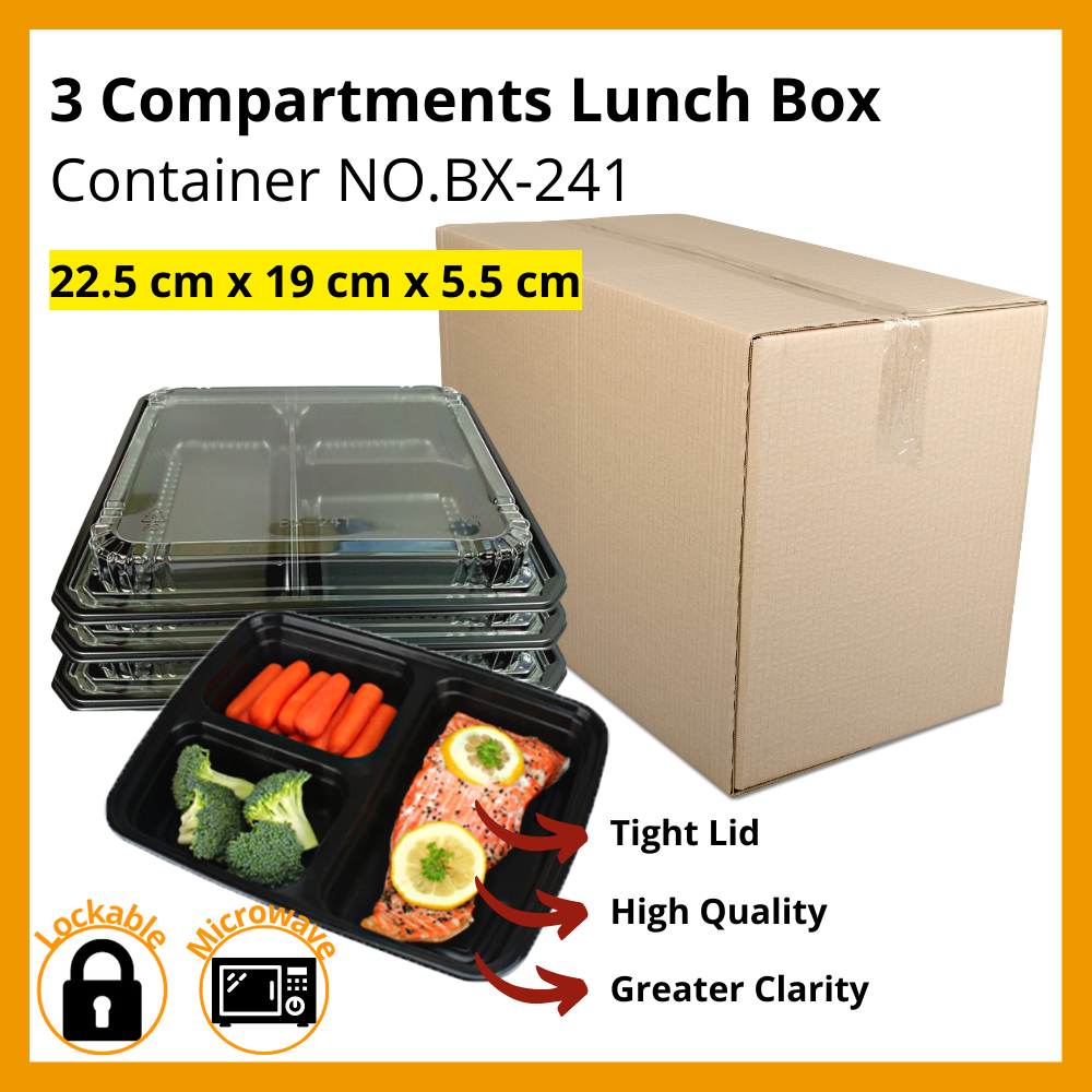 600Sets Per Carton 3 Compartment Lunch Box BX-241