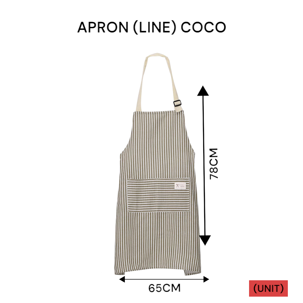 APRON WITH COCO LINE PATTERN (READY STOCK)