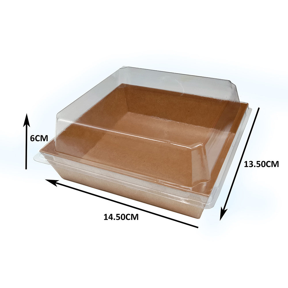 SQUARE DESSERT PACKAGING BOX (KRAFT PAPER) 50'S Per Pack