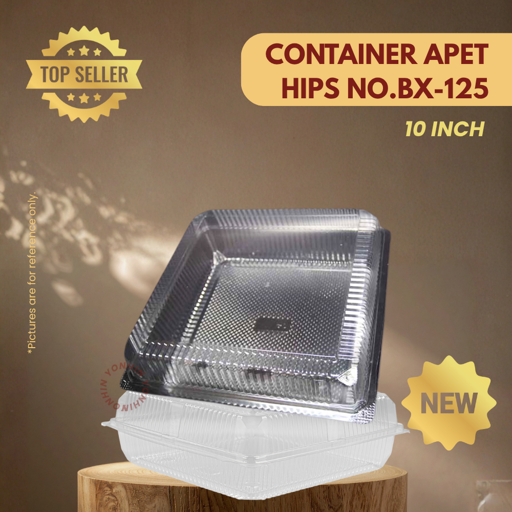 CONTAINER APET HIPS NO.BX-125 (10") 50PCS-PKT
