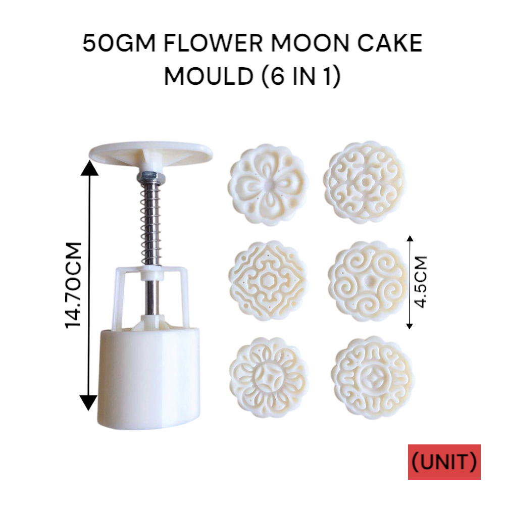 50GM FLOWER MOON CAKE MOULD (6IN1) PER UNIT