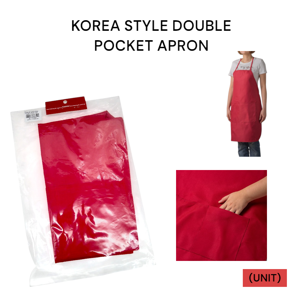 DOUBLE POCKET KOREA STYLE APRON (READY STOCK)