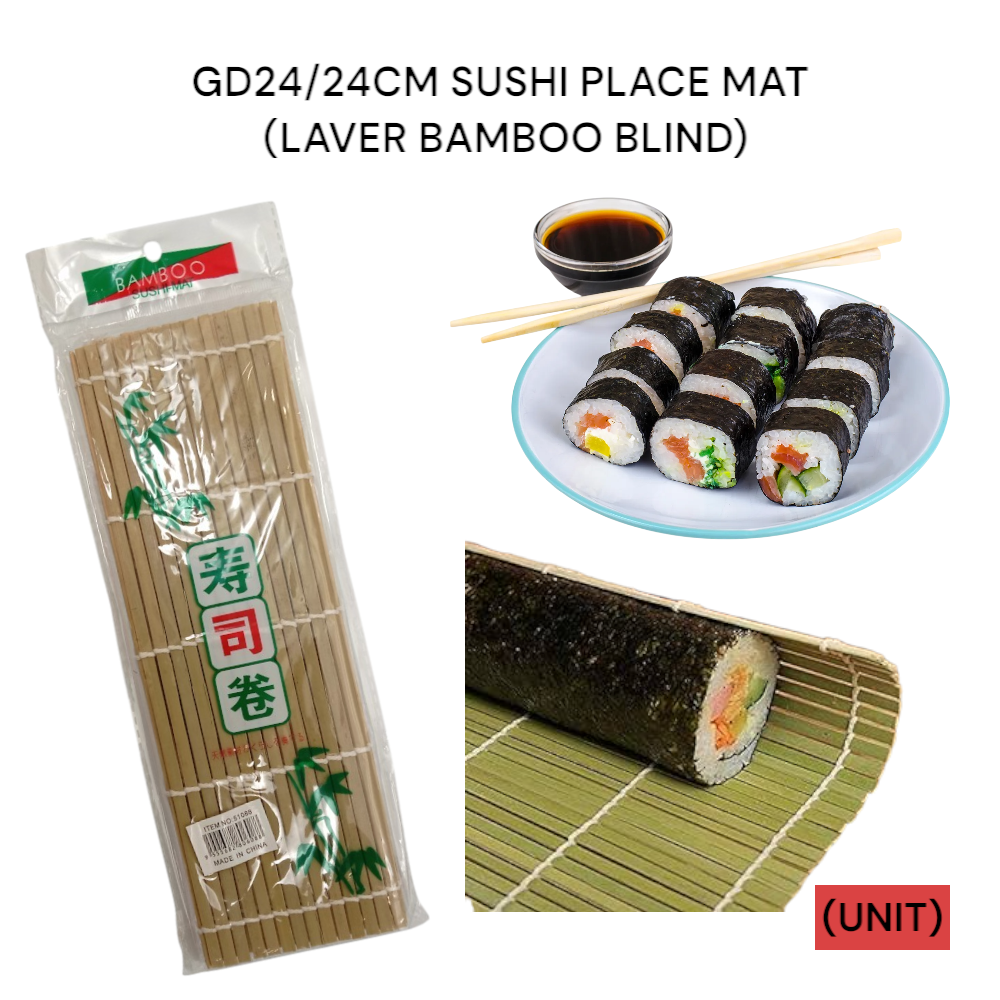 GD24/24CM SUSHI PLACE MAT (LAVER BAMBOO BLIND) PER UNIT