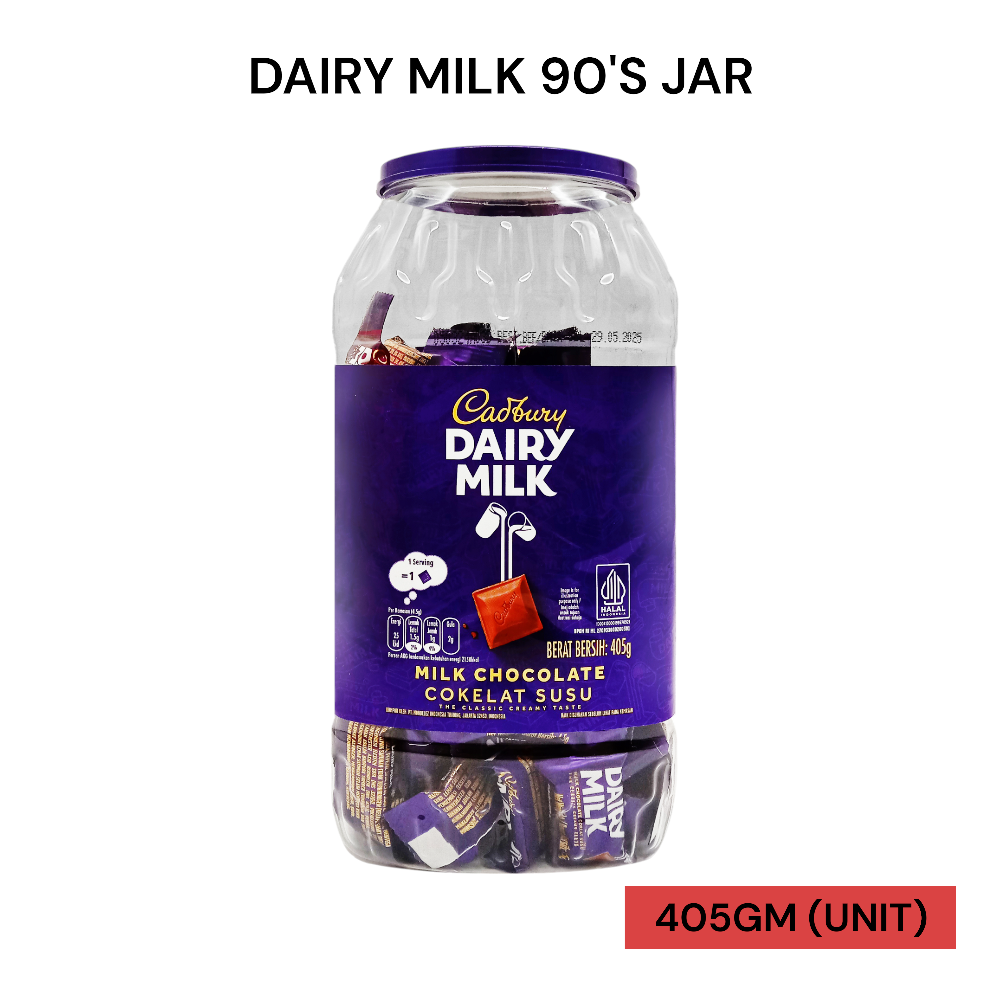 CADBURY DAIRY MILK (90`S) JAR 405GM PER UNIT