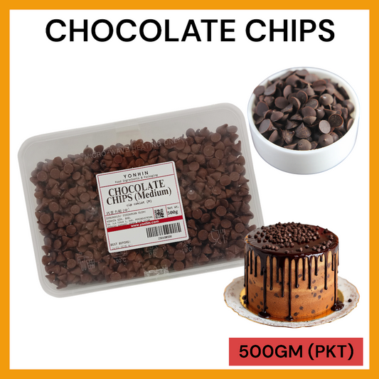 CHOCOLATE CHIPS (MEDIUM) 500GM-PKT