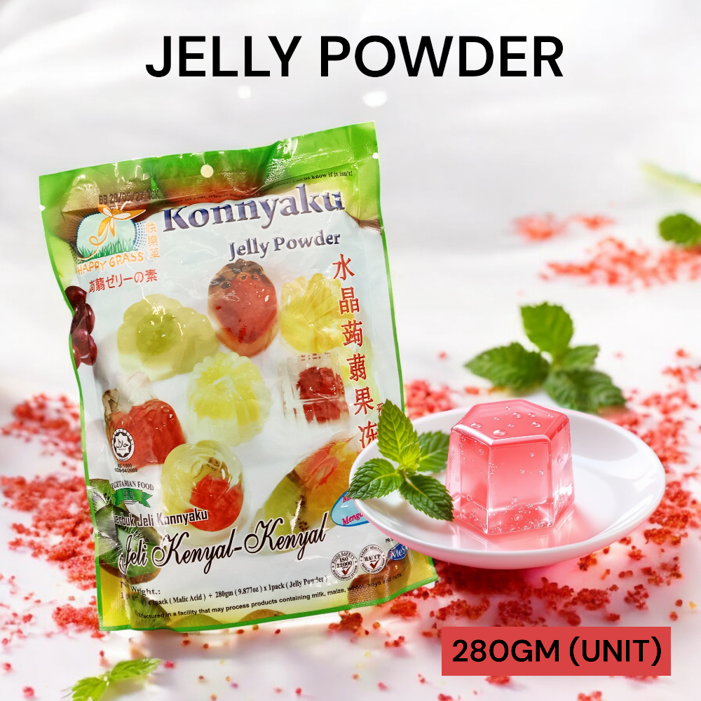 HAPPY GRASS KONNYAKU JELLY POWDER (PLAIN) 280GM PER UNIT