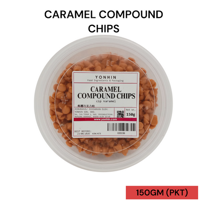 CARAMEL COMPOUND CHIPS 150GM PER PKT