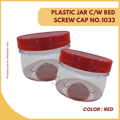 PLASTIC JAR C/W RED SCREW CAP NO.1033-UNIT