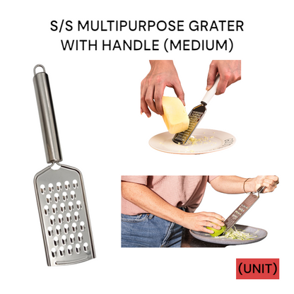 S/S MULTIPURPOSE GRATER WITH HANDLE (MEDIUM) PER UNIT