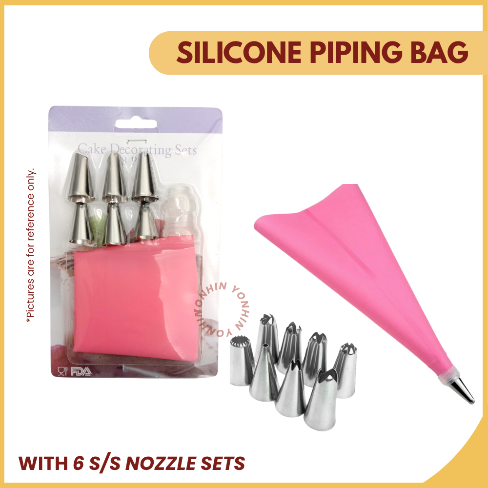 SILICONE PIPING BAG WITH 6 S/S NOZZLE SETS-UNIT