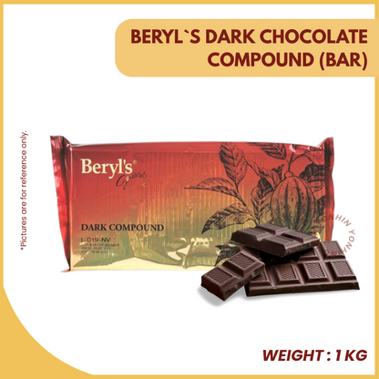 BERYL`S DARK CHOCOLATE COMPOUND (BAR) 1KG-UNIT