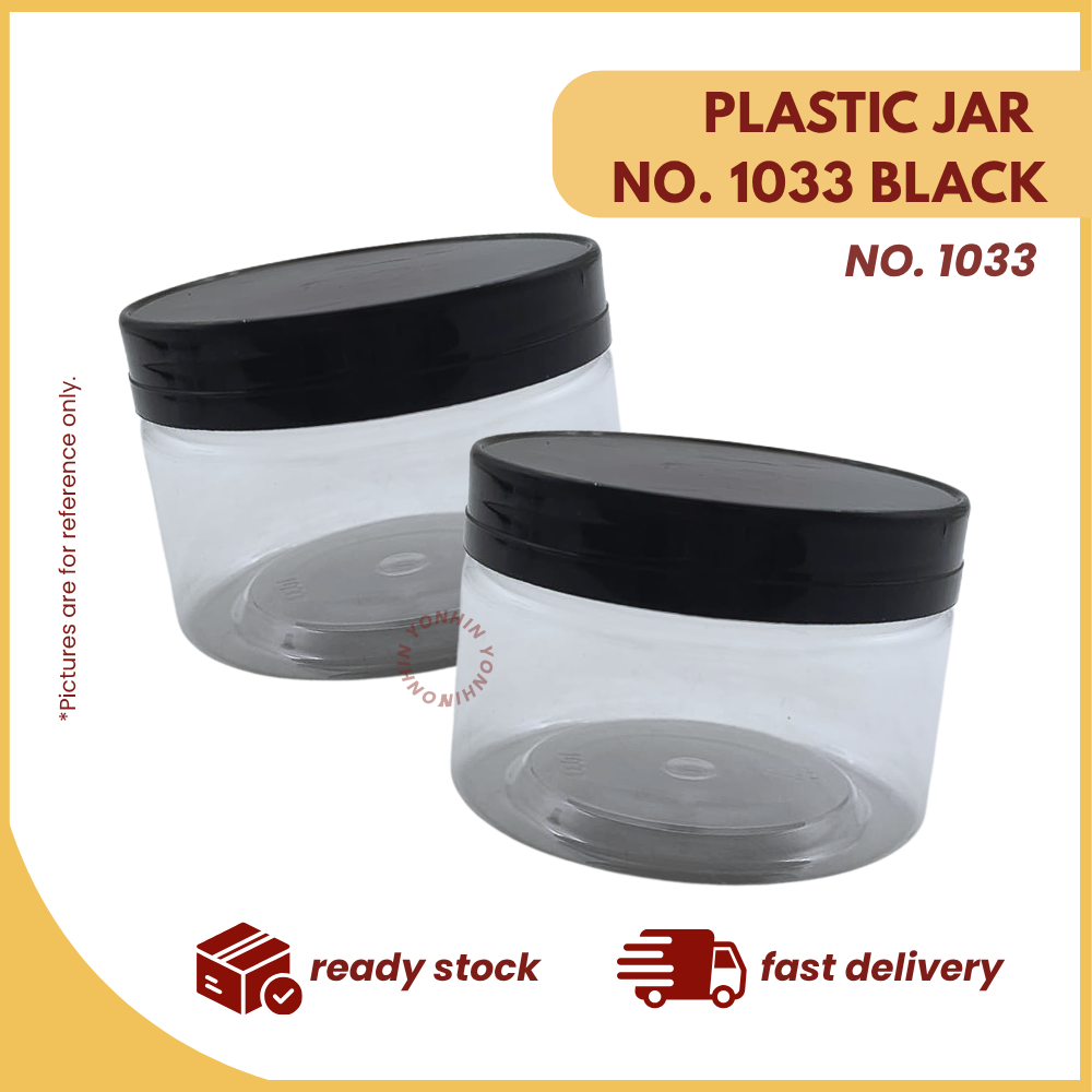 PLASTIC JAR NO.1033  BLACK  -UNIT
