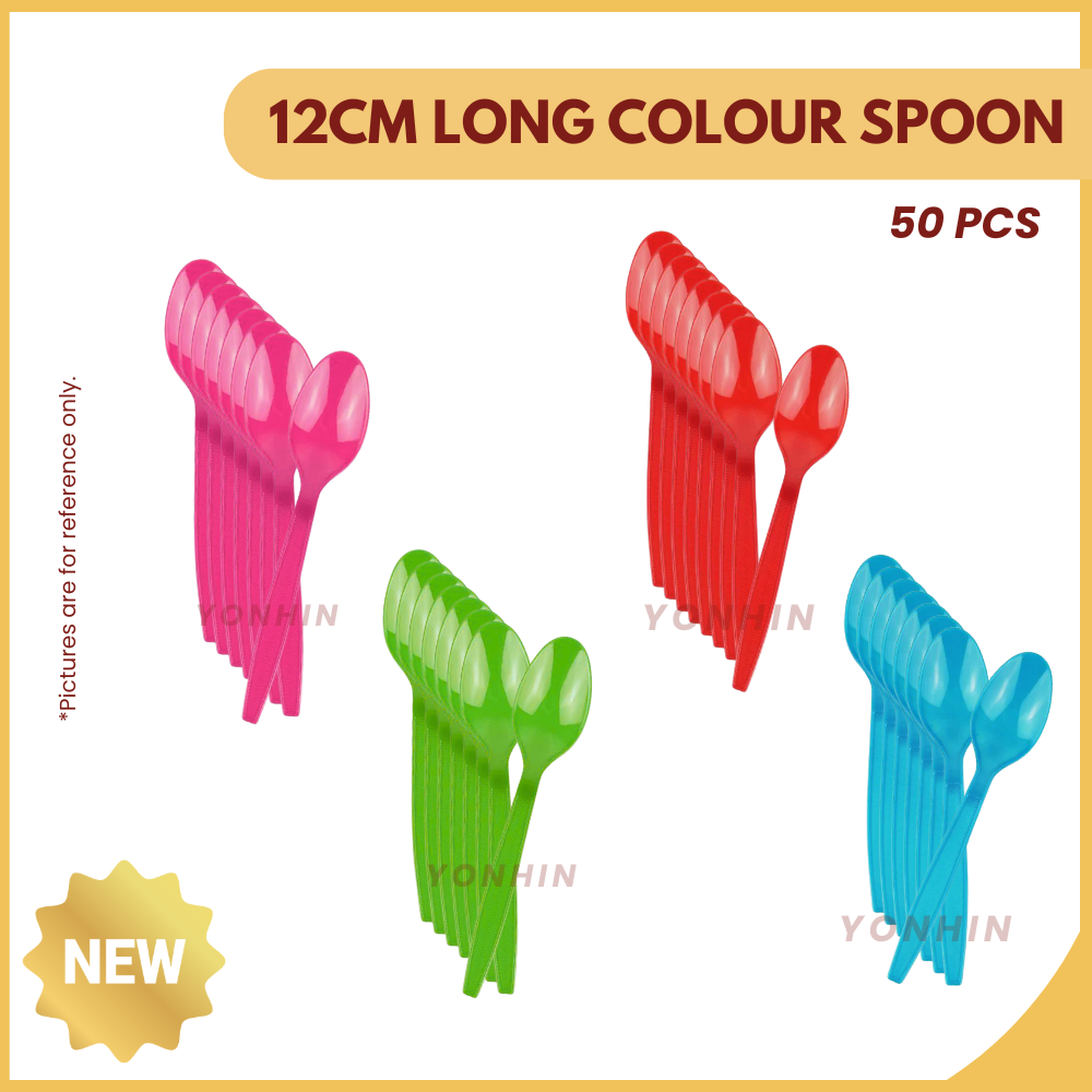 12CM LONG COLOUR SPOON 50`S-UNIT