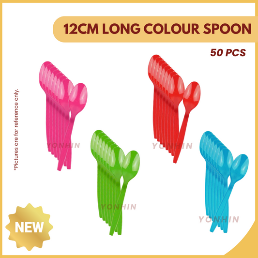 12CM LONG COLOUR SPOON 50`S-UNIT