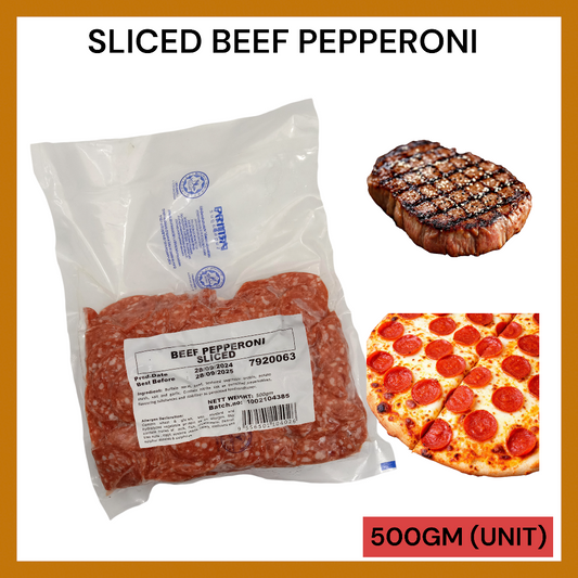 PRIMA SLICED BEEF PEPPERONI 500GM PER UNIT