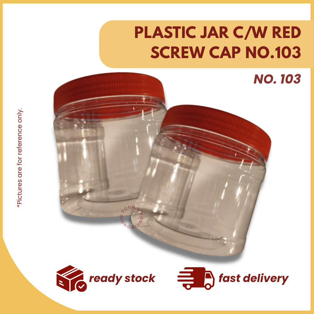 PLASTIC JAR C/W RED SCREW CAP NO.103 PER UNIT