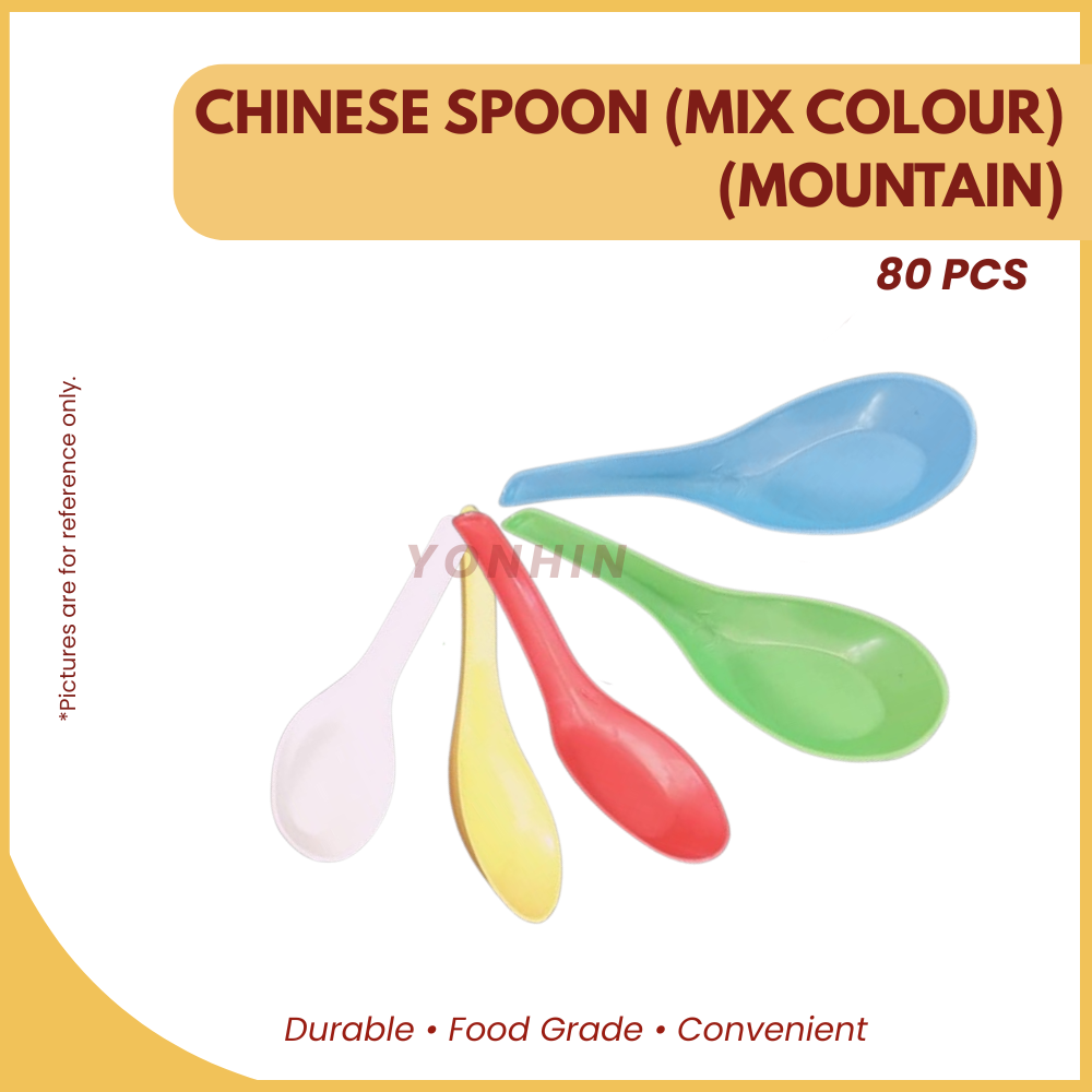 CHINESE SPOON (MIX COLOUR)(MOUNTAIN) 80PCS+/--UNIT