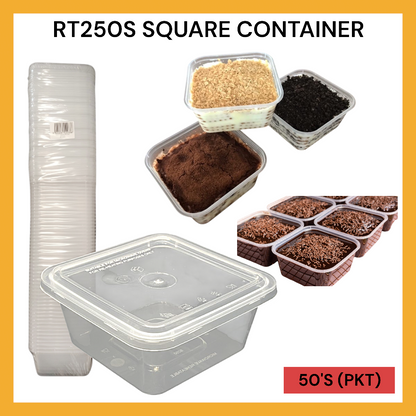 RT250S SQUARE CONTAINER 50PCS PER PKT
