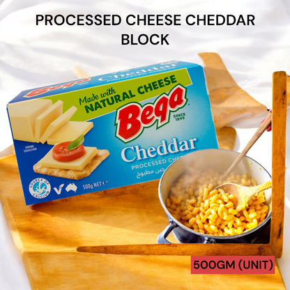 BEGA-BEGA PROC. CHEESE CHEDDAR BLK 500GM PER UNIT
