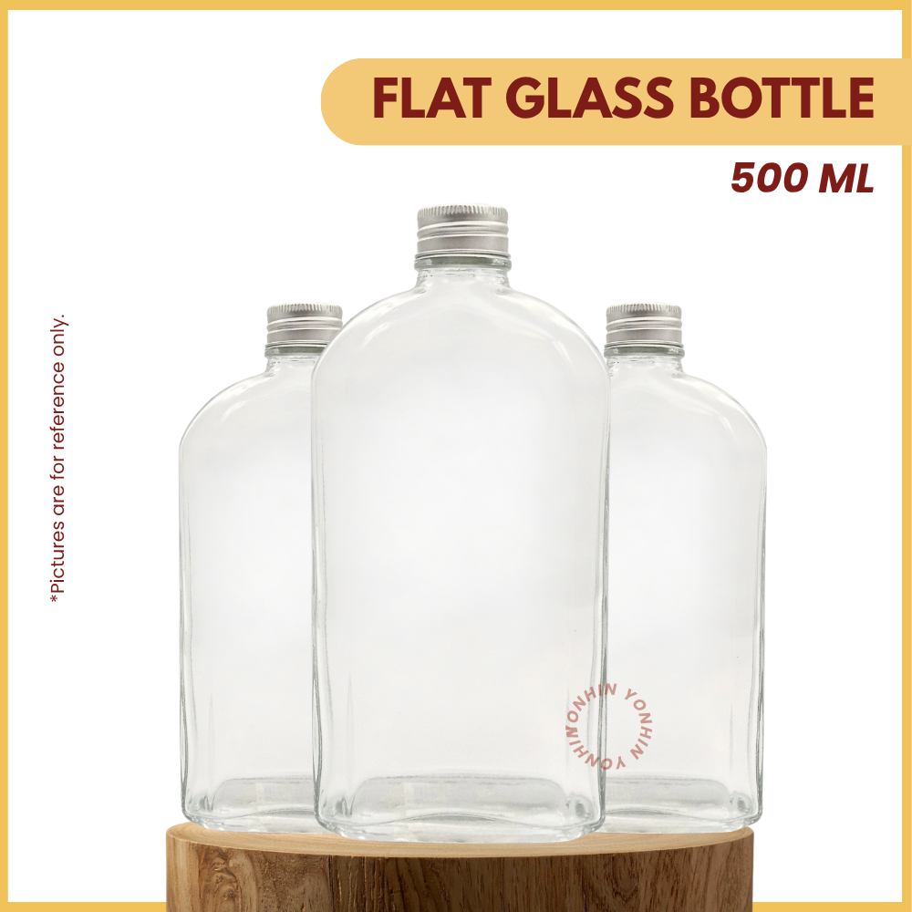 @500ML FLAT GLASS BOTTLE-UNIT