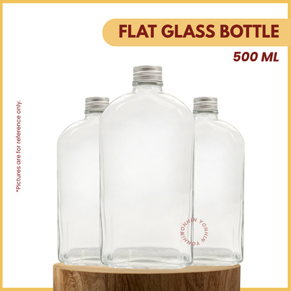 @500ML FLAT GLASS BOTTLE-UNIT